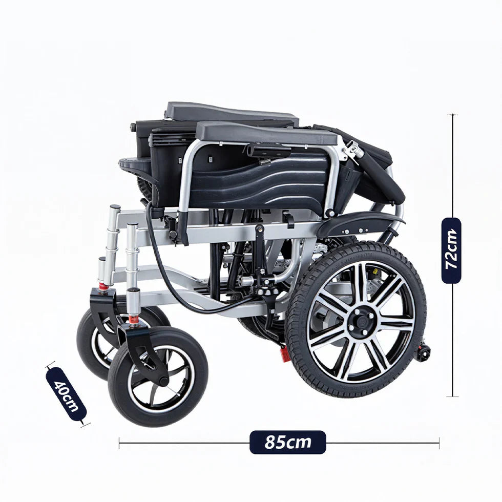 Livara Foldable Dual-Motor Electric Wheelchair - Daily Mobility, 12Ah Battery, 15km Range
