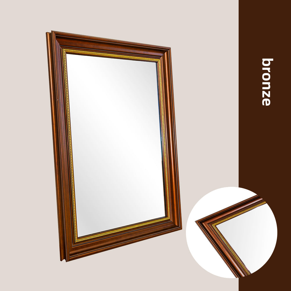 Livara Bronze Wall Mirror - Modern Decor, Gold Accent, PS Frame