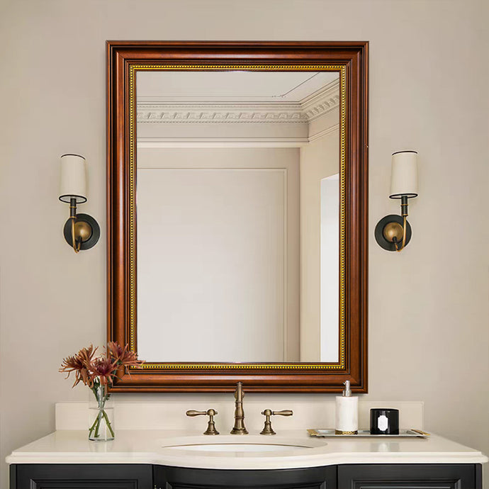 Livara Bronze Wall Mirror - Modern Decor, Gold Accent, PS Frame