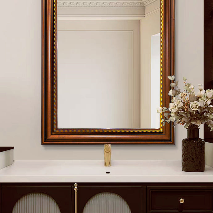 Livara Bronze Wall Mirror - Modern Decor, Gold Accent, PS Frame