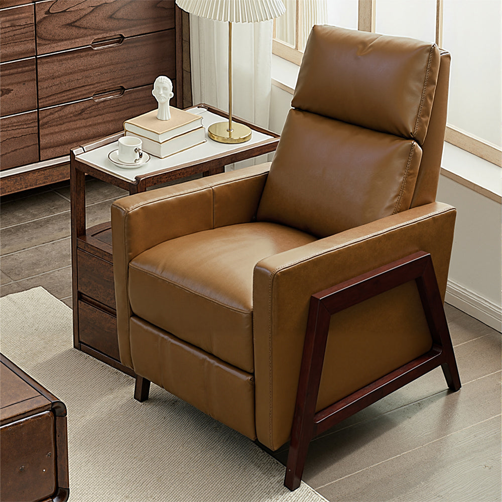 Livara Wood-Frame Recliner - Modern Living Room, Pocket-Coil Seat