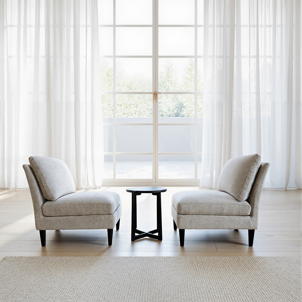 Livara Classic Lounge Set - Modern Living Room, Two Chairs, Round Table