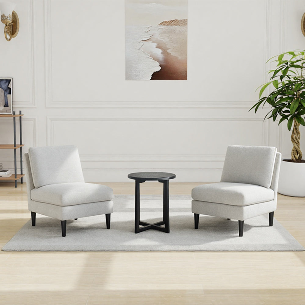 Livara Classic Lounge Set - Modern Living Room, Two Chairs, Round Table
