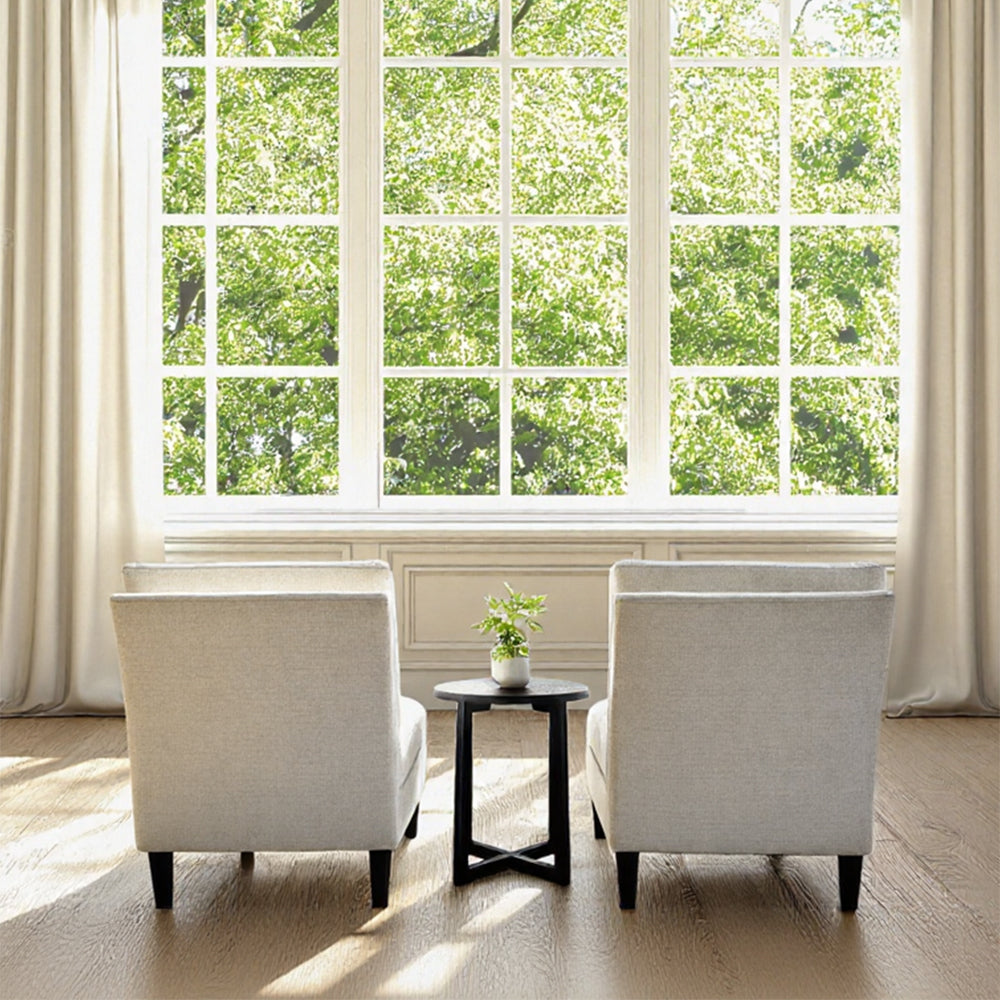 Livara Classic Lounge Set - Modern Living Room, Two Chairs, Round Table