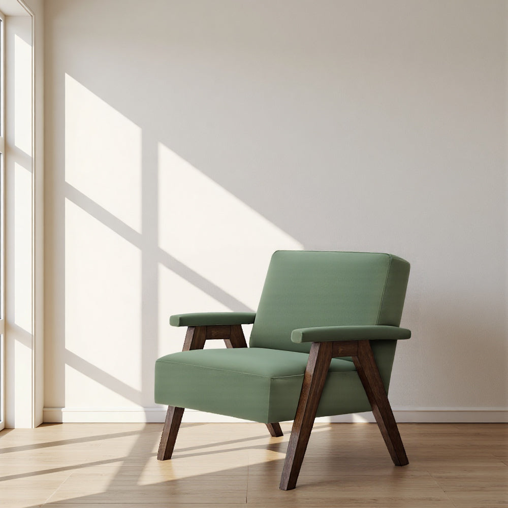 Livara Solid Wood Living Room Chair - Modern Living Room, Plush Upholstery