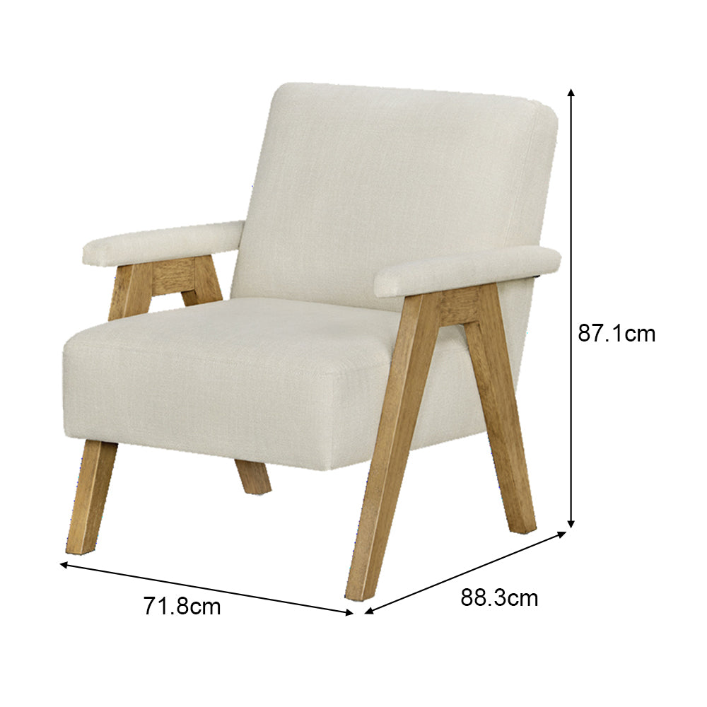Livara Solid Wood Living Room Chair - Modern Living Room, Plush Upholstery