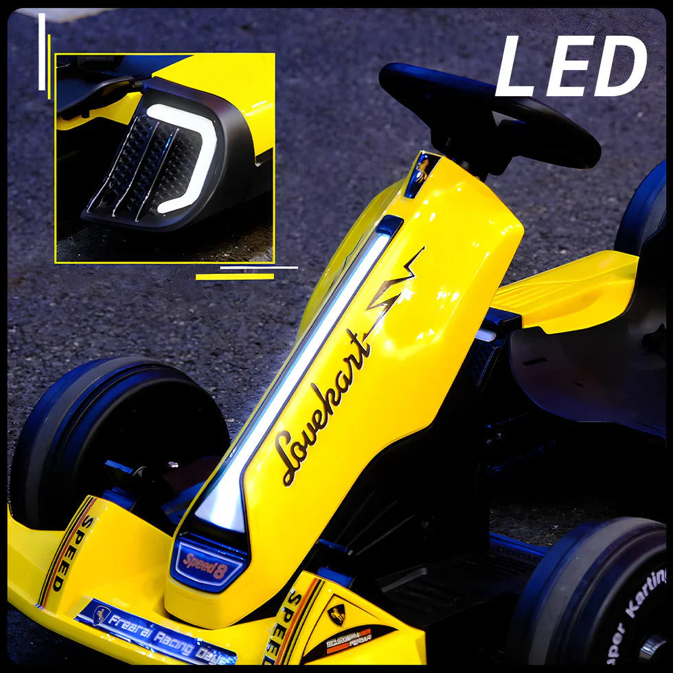 Livara Adjustable 12V 7Ah Electric Go-Kart - Backyard Fun, Dual Speed, 100kg Capacity
