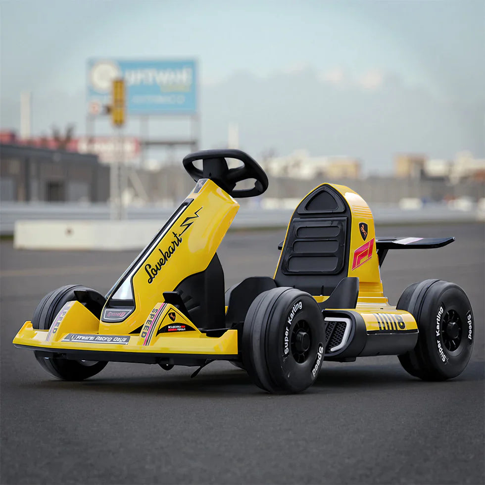 Livara Adjustable 12V 7Ah Electric Go-Kart - Backyard Fun, Dual Speed, 100kg Capacity