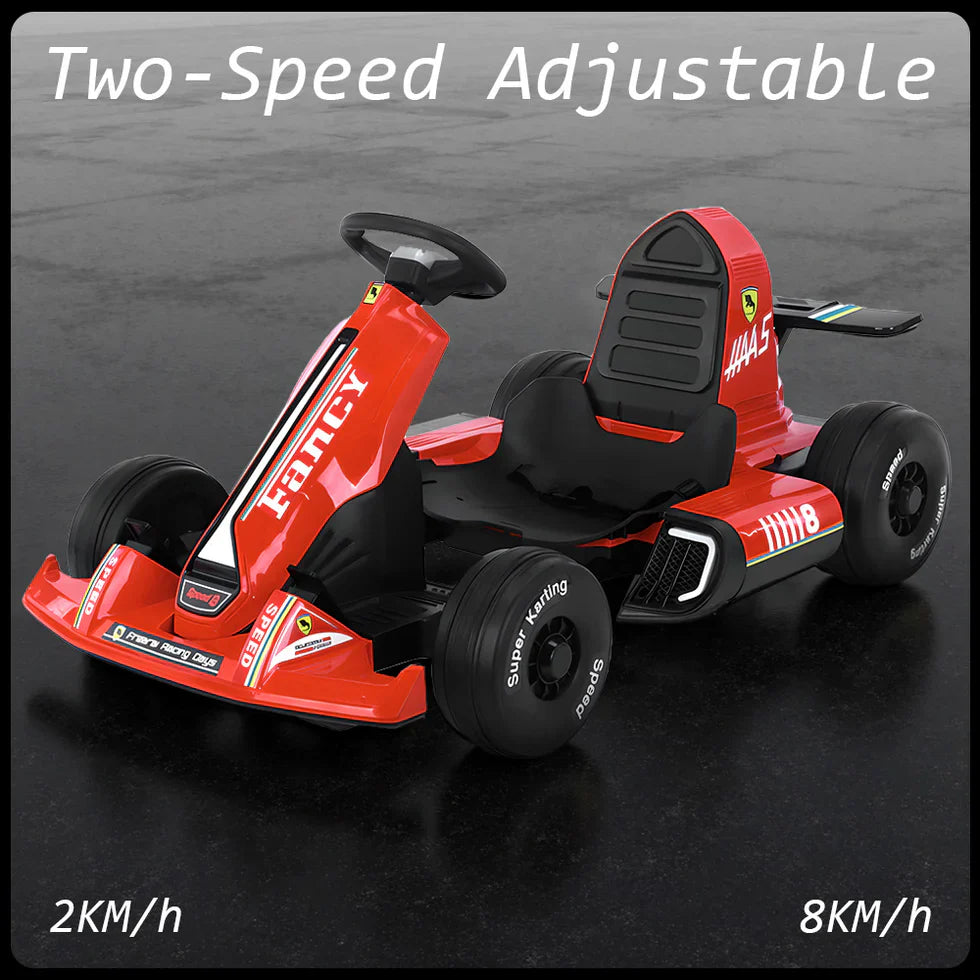 Livara Adjustable 12V 7Ah Electric Go-Kart - Backyard Fun, Dual Speed, 100kg Capacity