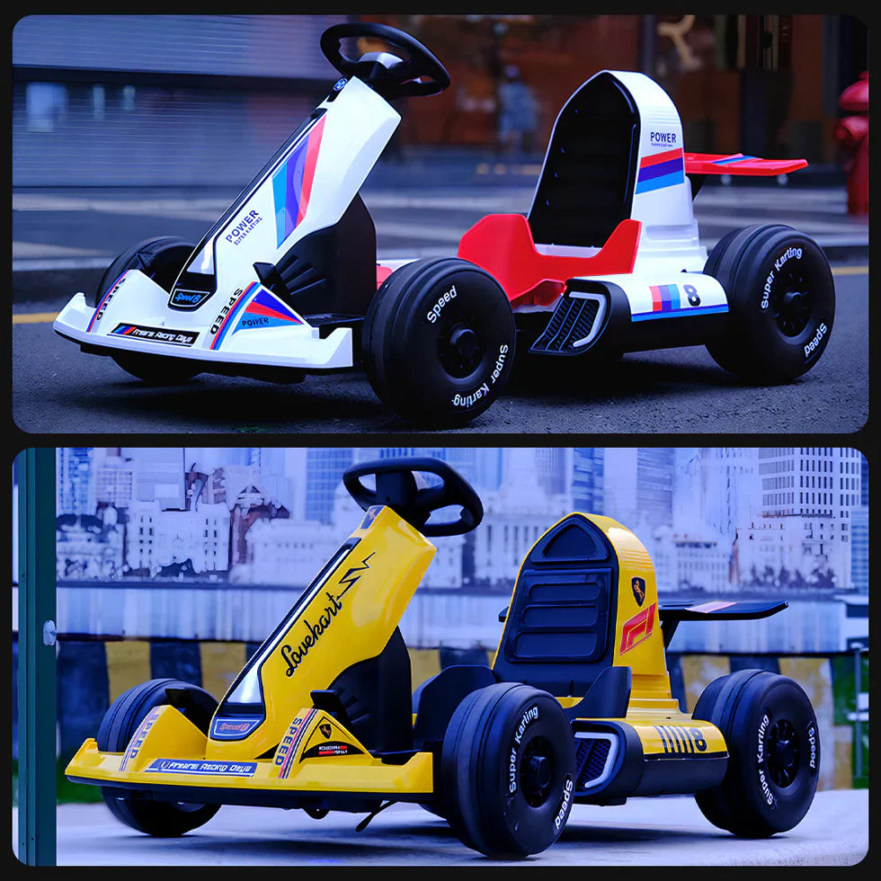 Livara Adjustable 12V 7Ah Electric Go-Kart - Backyard Fun, Dual Speed, 100kg Capacity