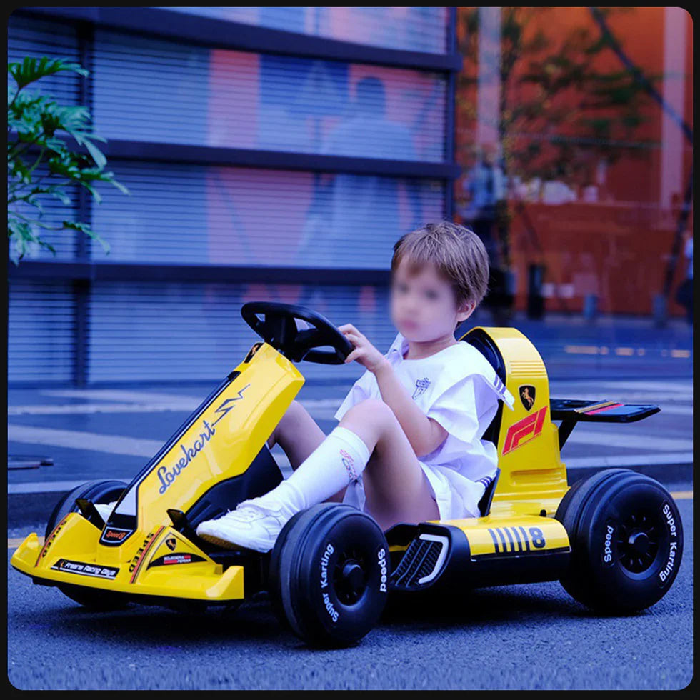 Livara Adjustable 12V 7Ah Electric Go-Kart - Backyard Fun, Dual Speed, 100kg Capacity