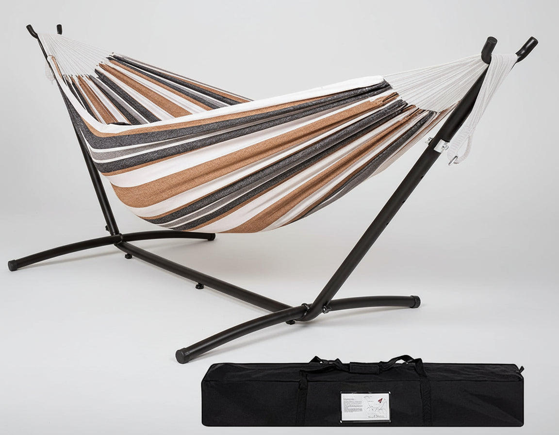 Livara Heavy-Duty Steel-Frame Hammock Set - Camping & Travel, 2-Person, Carry Bag