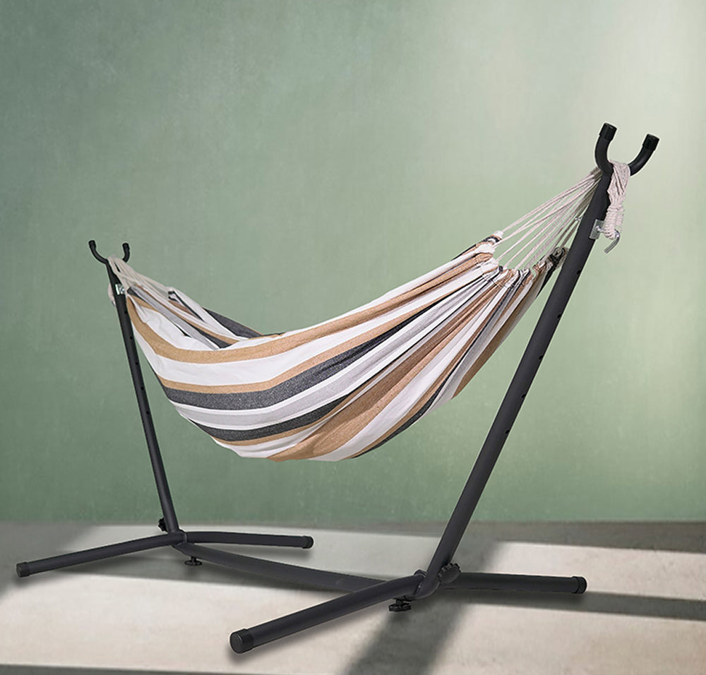 Livara Heavy-Duty Steel-Frame Hammock Set - Camping & Travel, 2-Person, Carry Bag