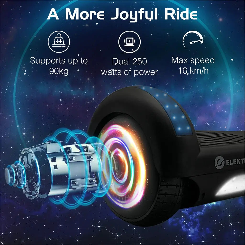 Elektra Self-Balancing Hoverboard - Family Fun, 16km/h with Bluetooth