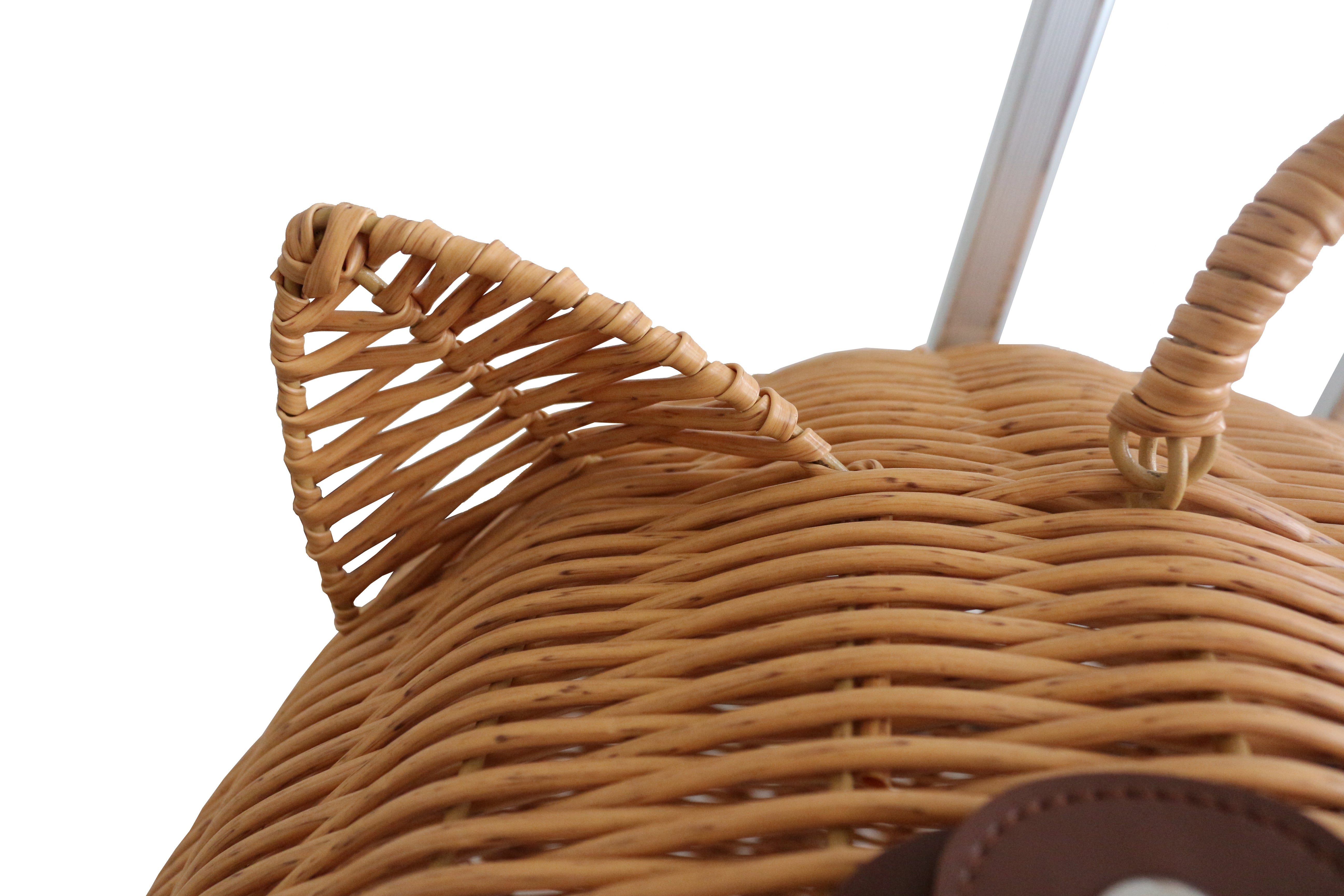 Livara Wicker Cat Carrier Trolley - Travel-Ready, Wheels, Extendable Handle
