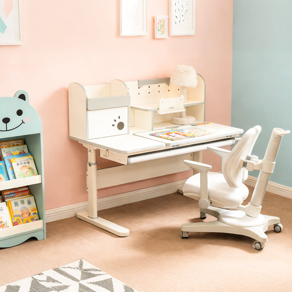 Livara Adjustable Kids Study Desk & Chair Set - Kids 5-12, Tiltable Desktop, Lumbar Support