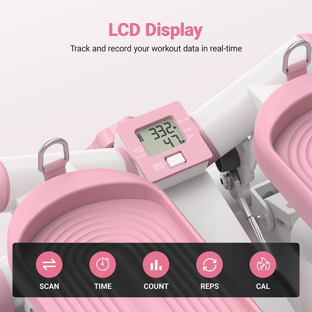 Livara Compact Mini Stepper - Cardio Workout, Twist Motion, Resistance Bands