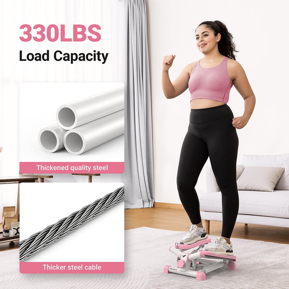 Livara Compact Mini Stepper - Cardio Workout, Twist Motion, Resistance Bands