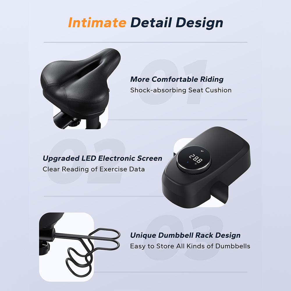 Livara Magnetic Exercise Bike - Cardio Workout, App Compatible, Steel Frame