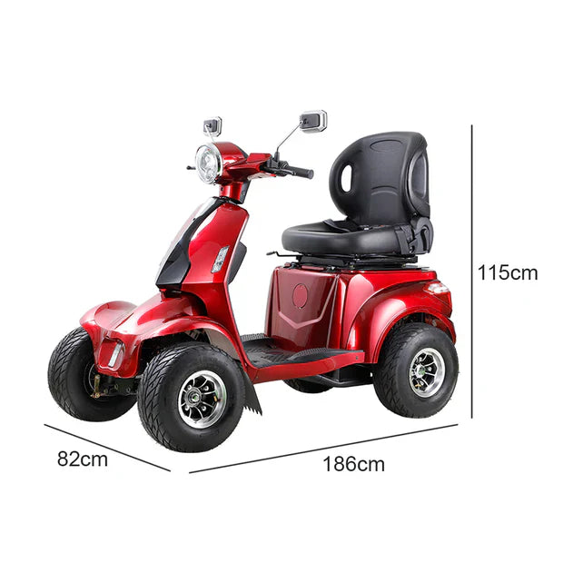 Livara AFDD Adjustable Electric Mobility Scooter - 10km/h Public-Use Limit, 1000W, 60V 20Ah