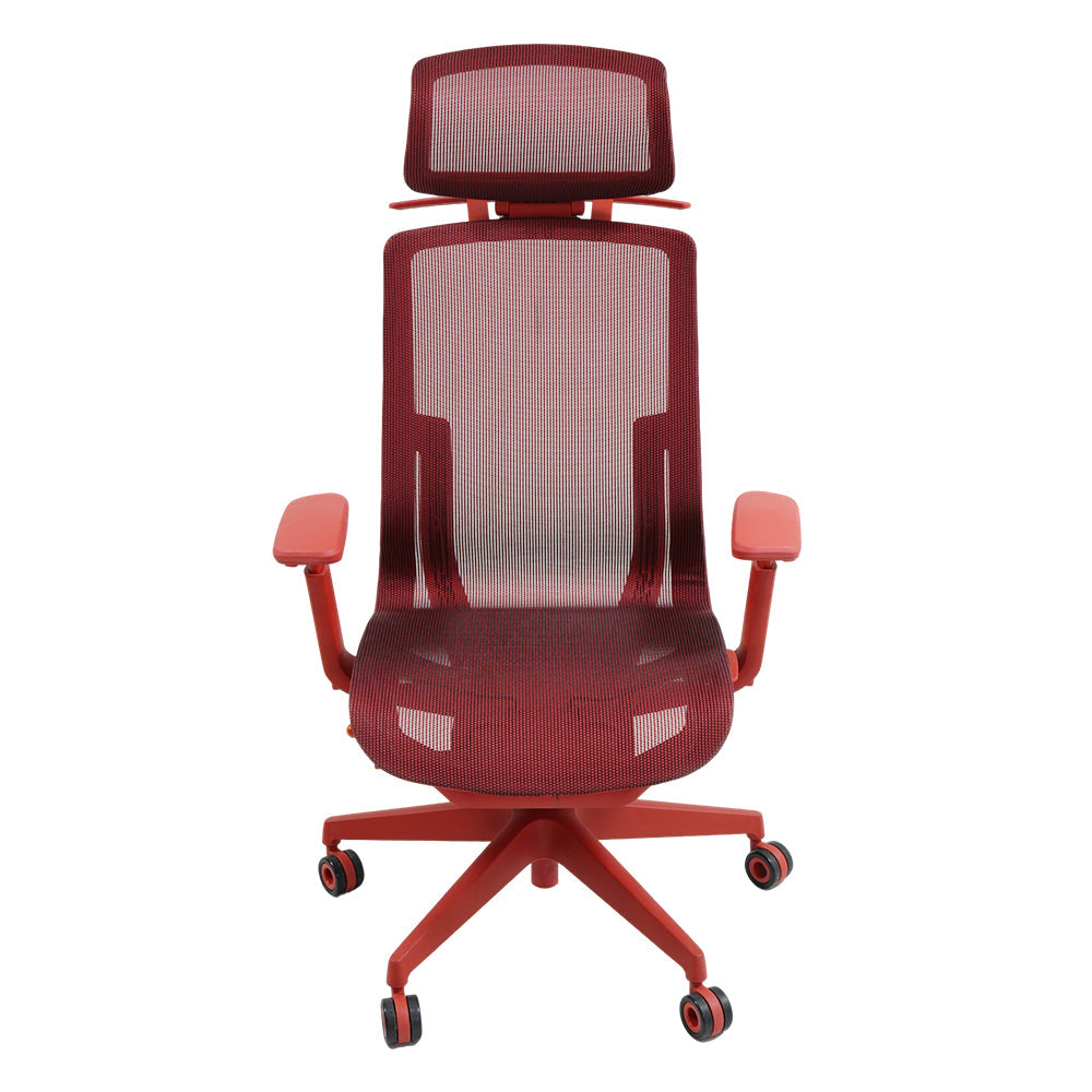 Livara Ventilated Mesh Office Chair - Home Office, Curved Back, Twilight Red Finish