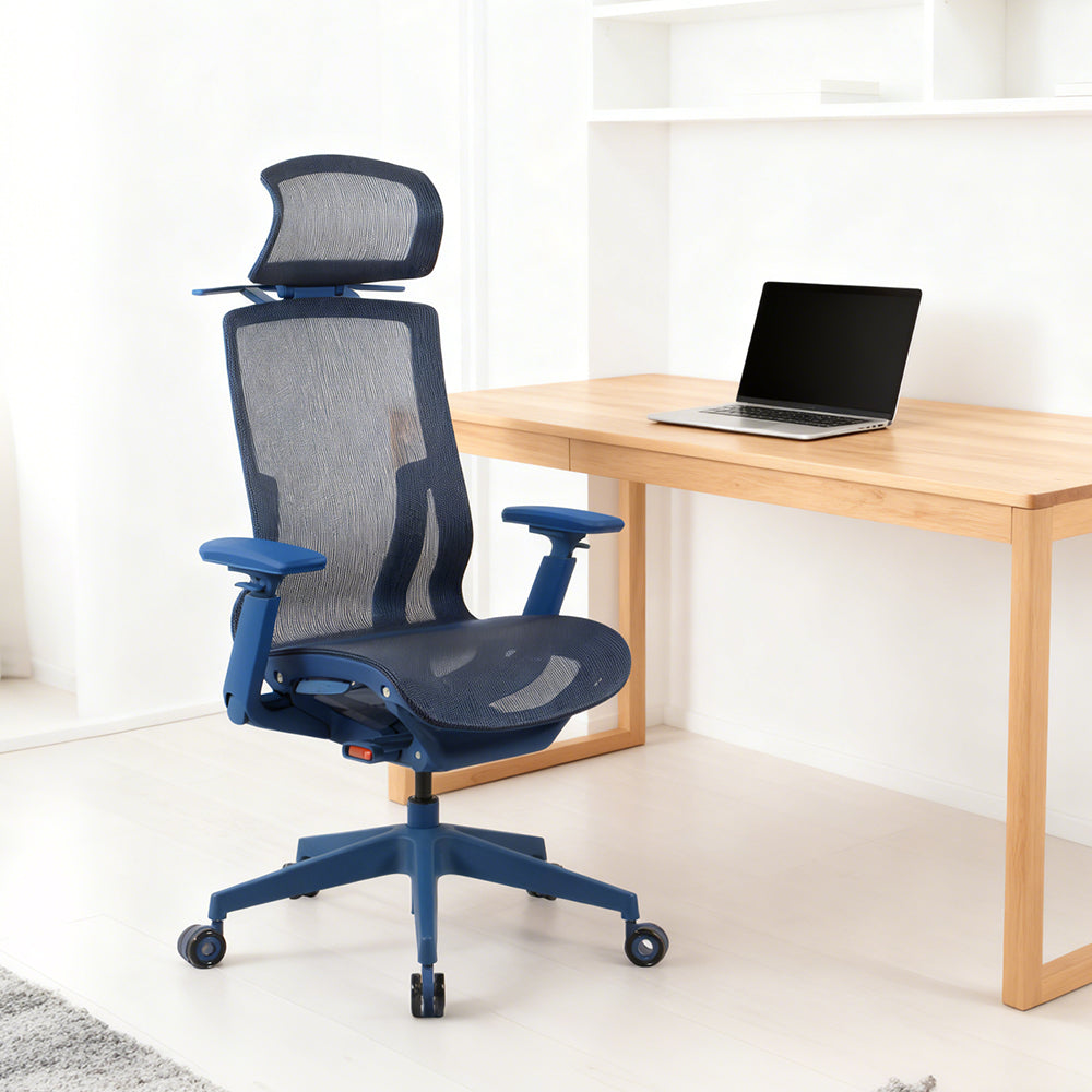 Livara Ventilated Mesh Office Chair - Home Office, Curved Back, Twilight Red Finish