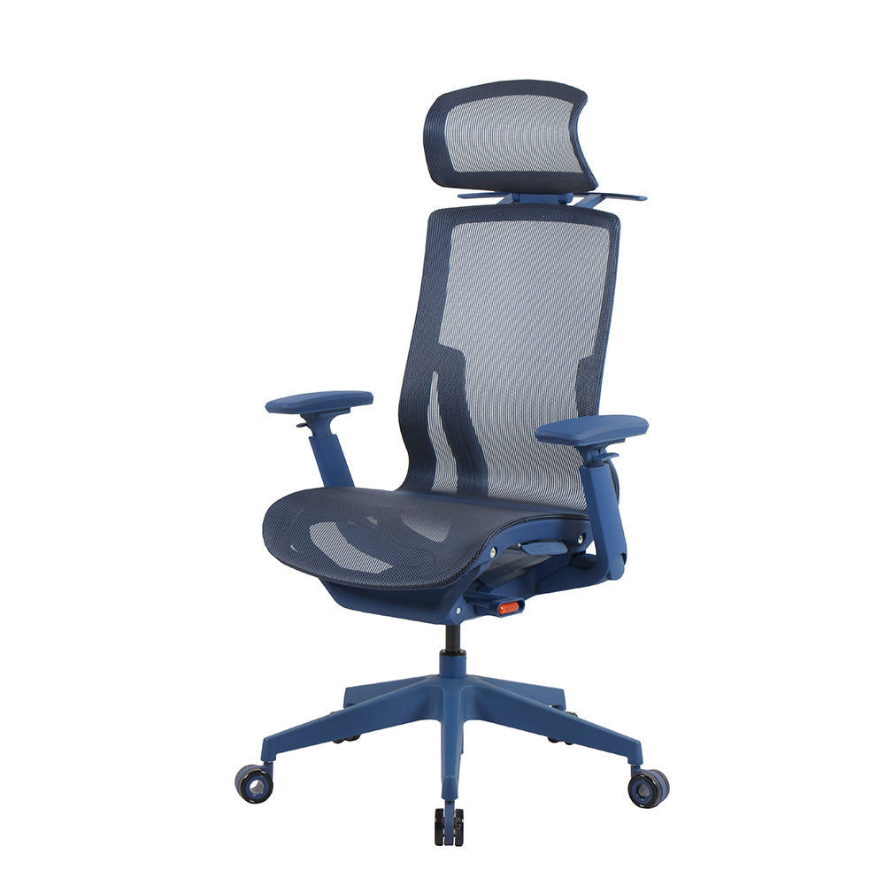 Livara Ventilated Mesh Office Chair - Home Office, Curved Back, Twilight Red Finish