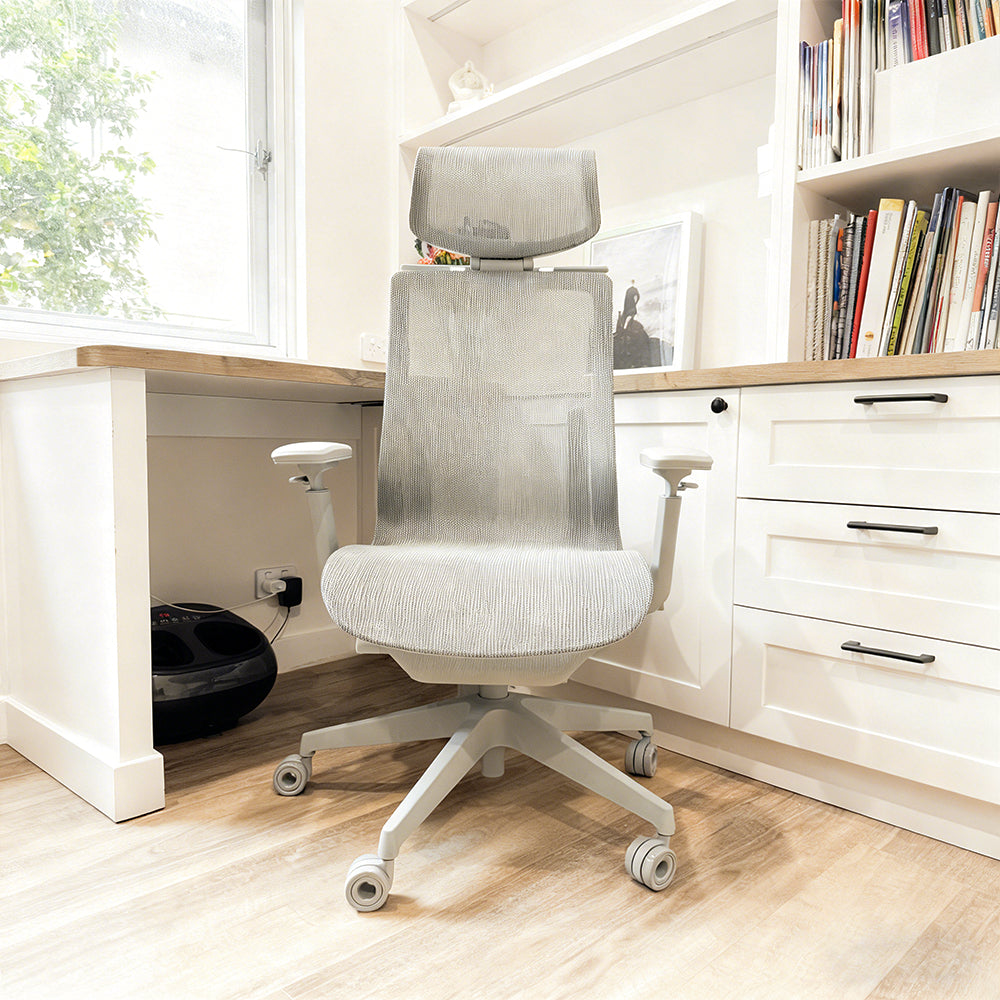 Livara Ventilated Mesh Office Chair - Home Office, Curved Back, Twilight Red Finish