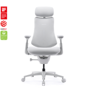 LiberNovo Omni Pro ergonomic chair in Ash White, front view