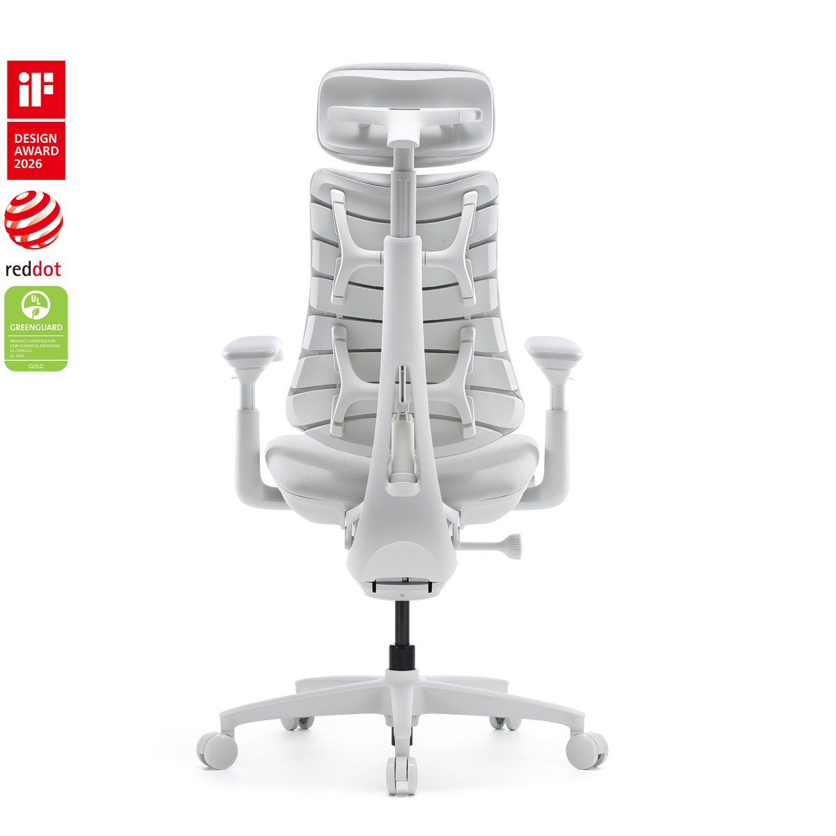 LiberNovo Omni Gen chair in Glacier, back view