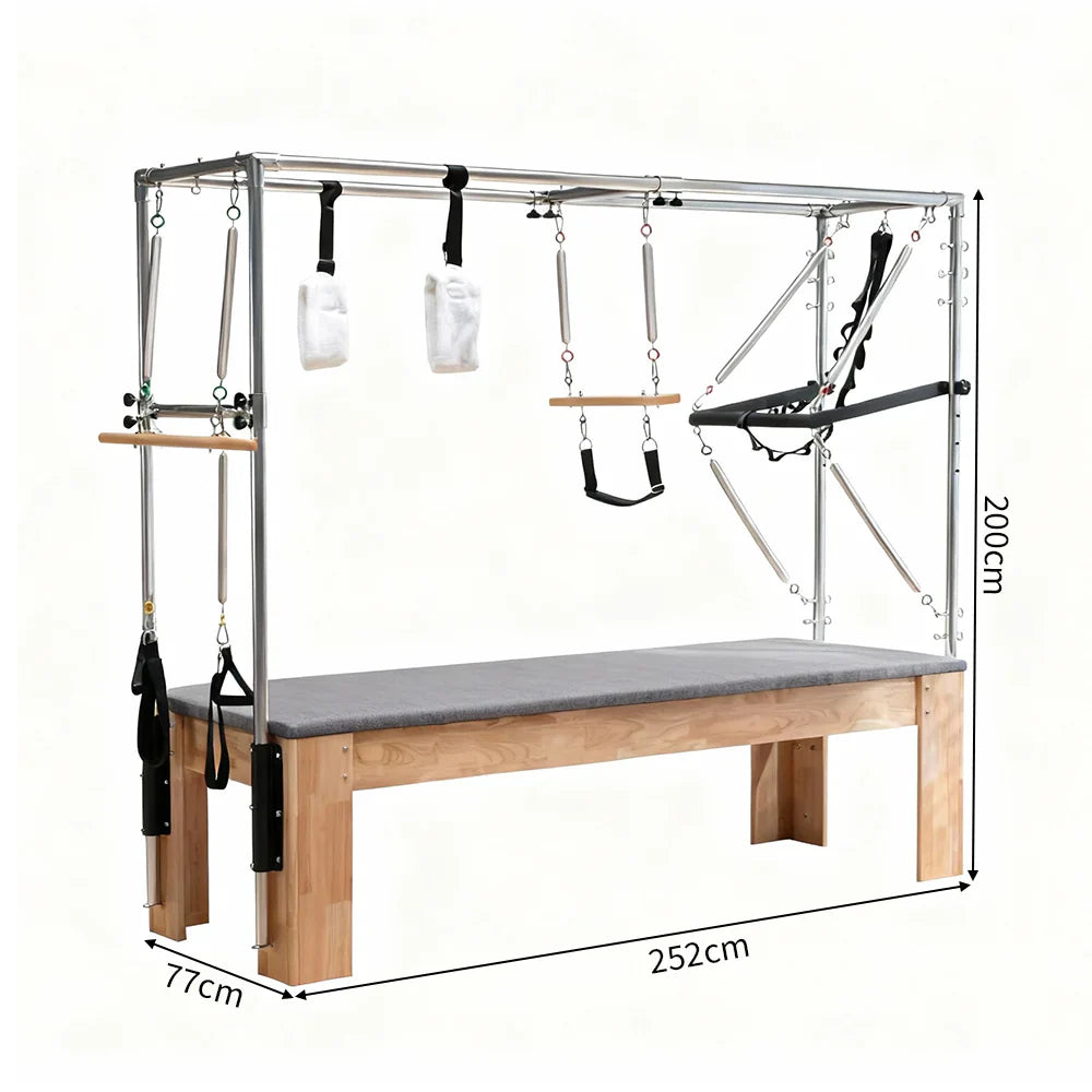 Livara Rubberwood Pilates Cadillac Trapeze Table - Studio Practice, 10-Spring System