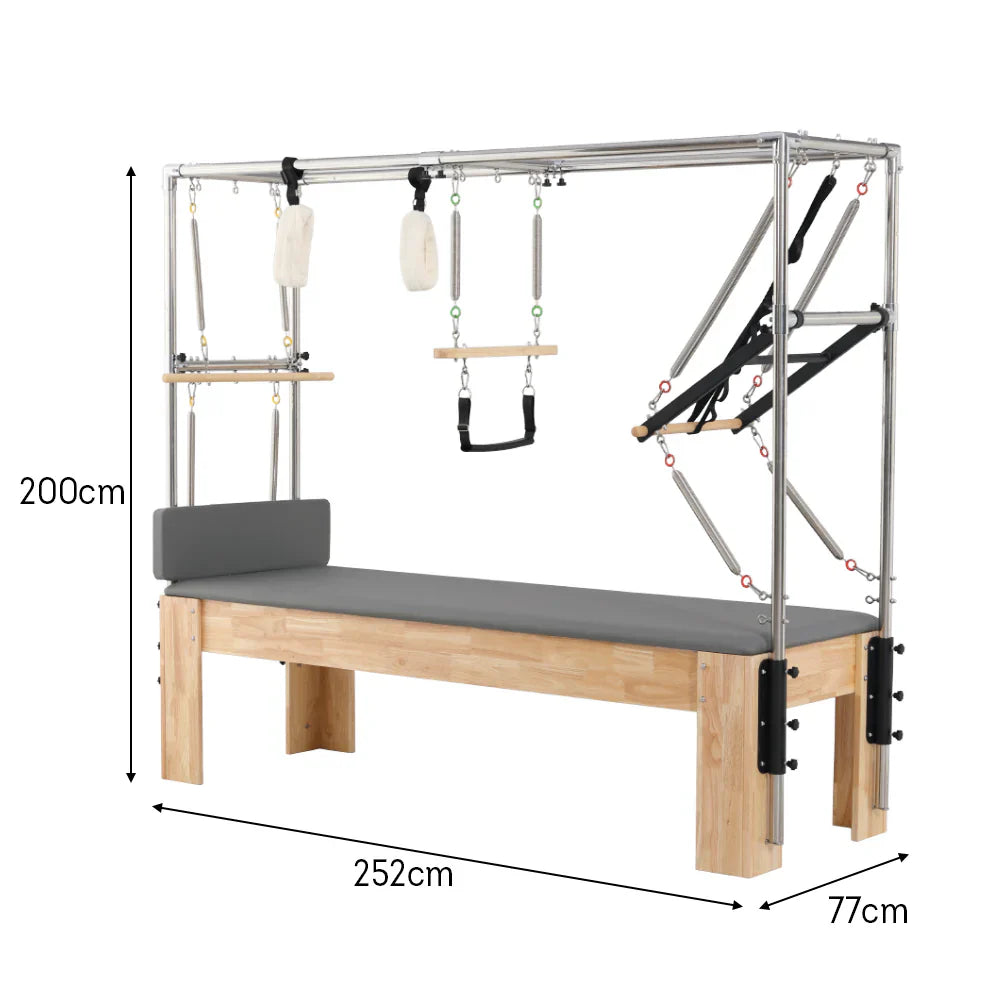 Livara Rubberwood Pilates Cadillac Trapeze Table - Studio Practice, 10-Spring System