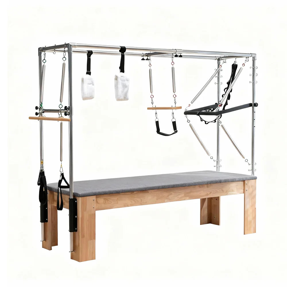 Livara Rubberwood Pilates Cadillac Trapeze Table - Studio Practice, 10-Spring System