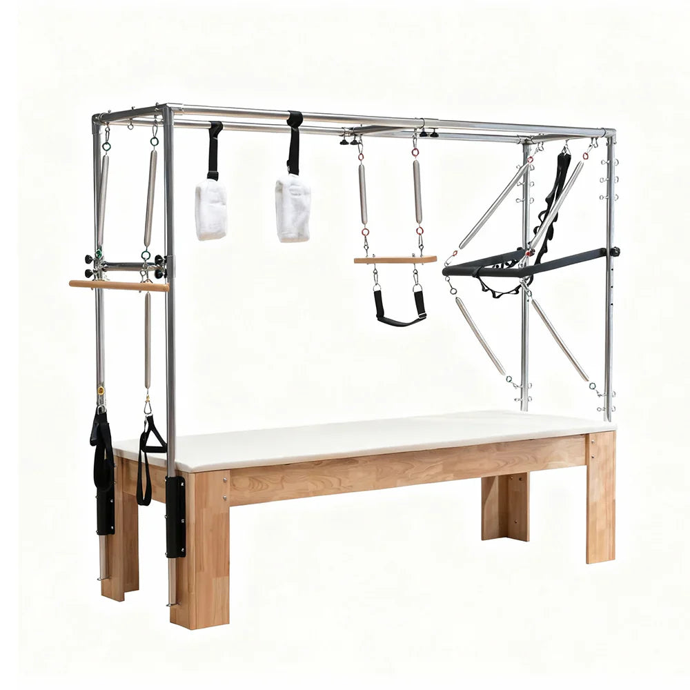 Livara Rubberwood Pilates Cadillac Trapeze Table - Studio Practice, 10-Spring System