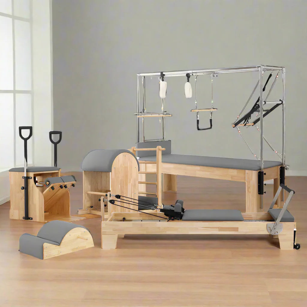 Livara Pilates Studio Combo Set - Full Studio Setup, 5-Piece Rubberwood