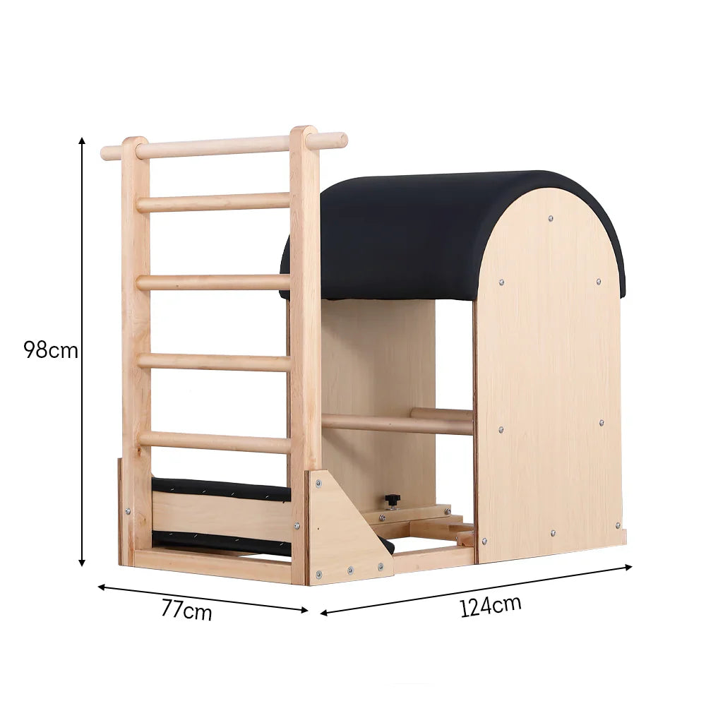 Livara Maple Wood Pilates Ladder Barrel - Studio & Home Use, Microfiber Leather