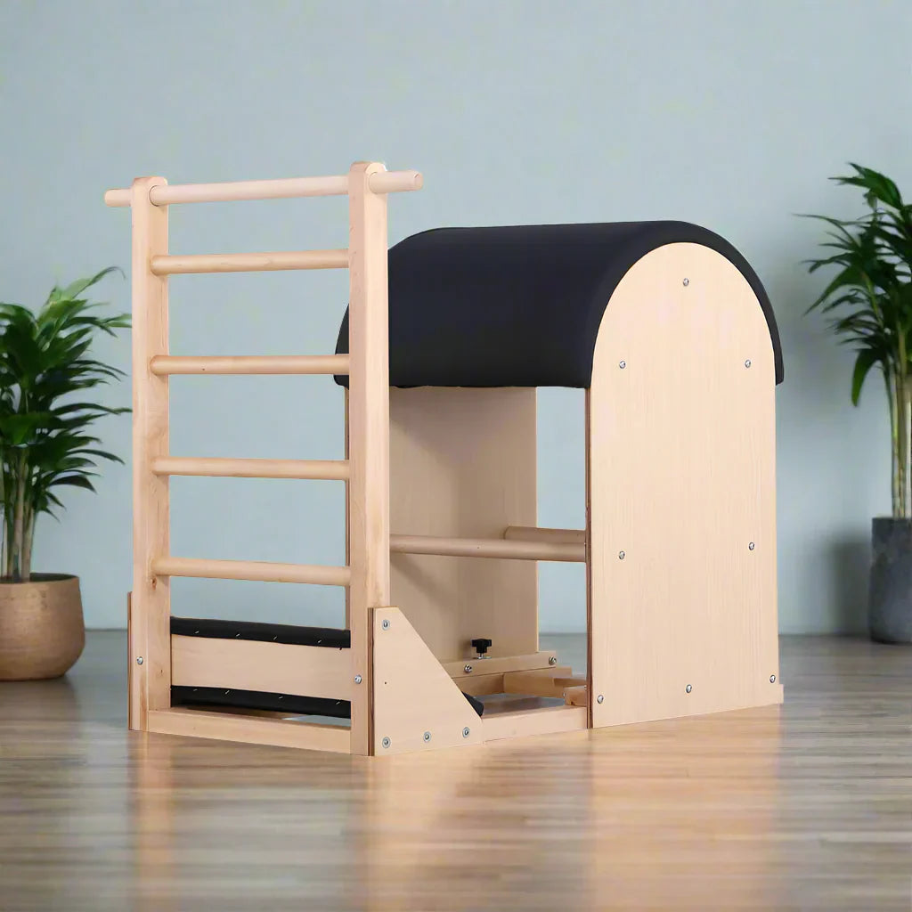 Livara Maple Wood Pilates Ladder Barrel - Studio & Home Use, Microfiber Leather