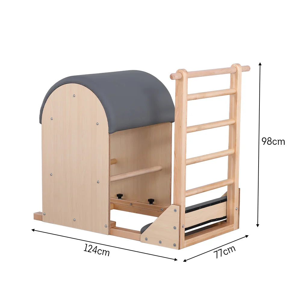 Livara Maple Wood Pilates Ladder Barrel - Studio & Home Use, Microfiber Leather