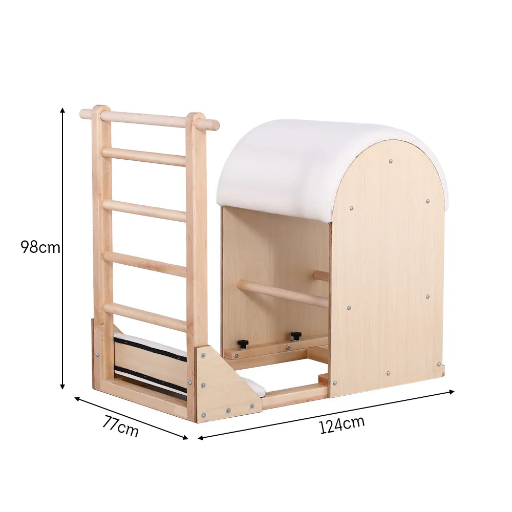 Livara Maple Wood Pilates Ladder Barrel - Studio & Home Use, Microfiber Leather