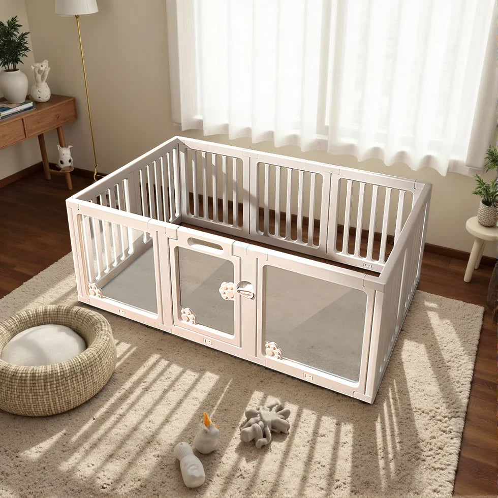 Livara HDPE Pet Playpen - Indoor & Outdoor, Tool-Free Assembly, Anti-Tip Design