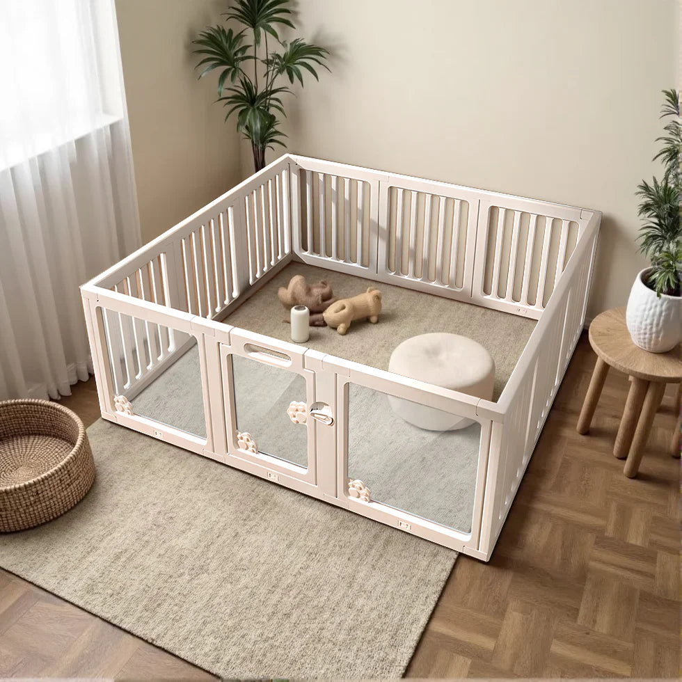 Livara HDPE Pet Playpen - Indoor & Outdoor, Tool-Free Assembly, Anti-Tip Design
