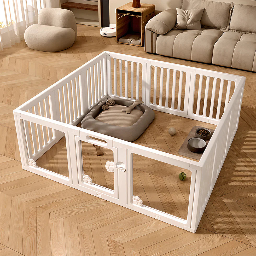 Livara HDPE Pet Playpen - Indoor & Outdoor, Tool-Free Assembly, Anti-Tip Design