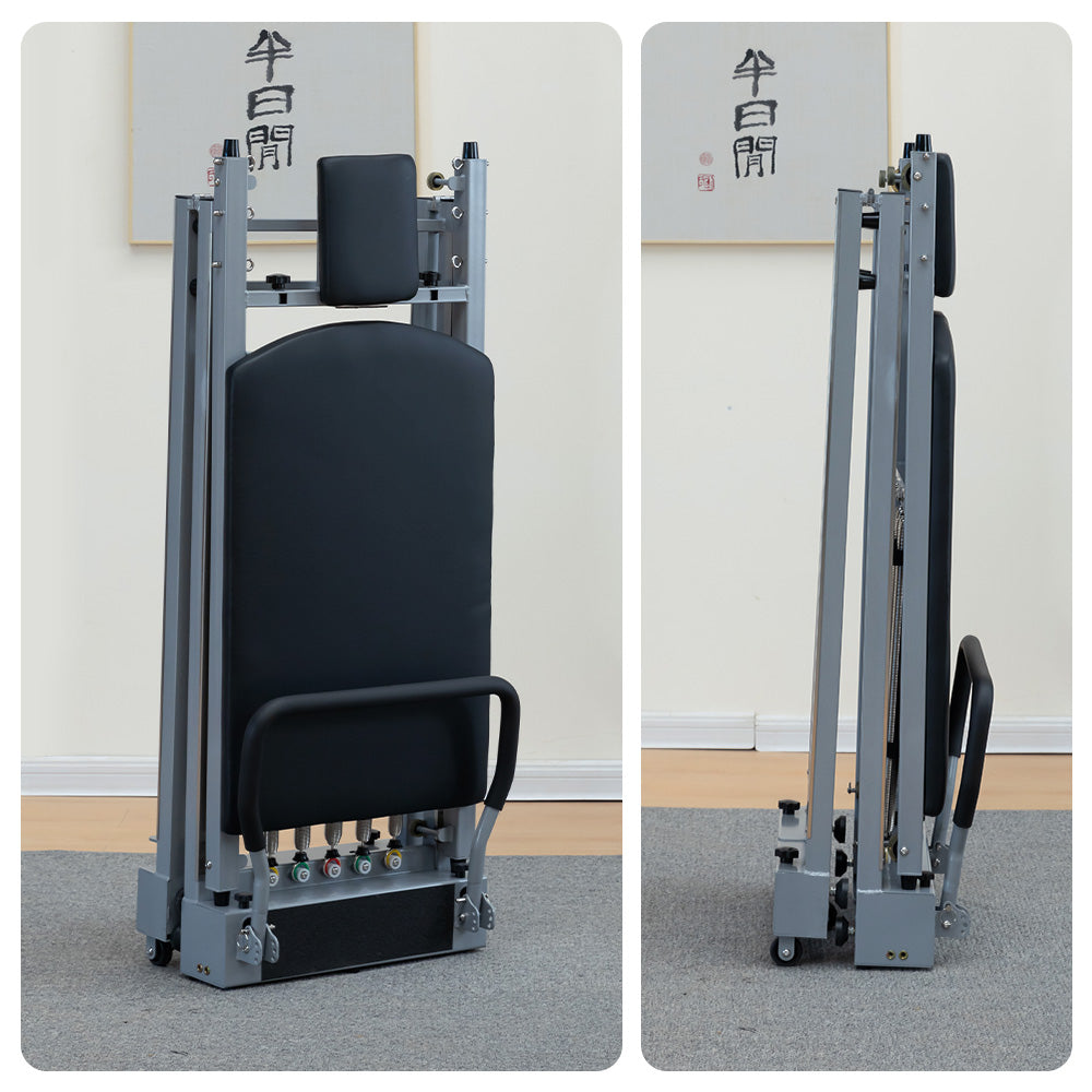 Livara Foldable Carbon-Steel Pilates Reformer - Home Studio, 5-Spring System