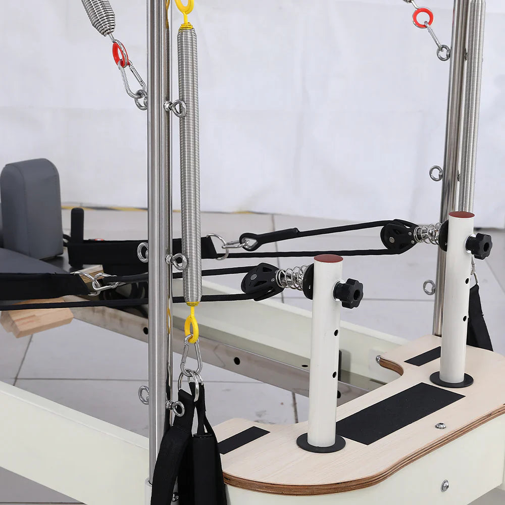 Livara Solid Oak Pilates Reformer + Half Trapeze - Home Studio, 14-Spring System
