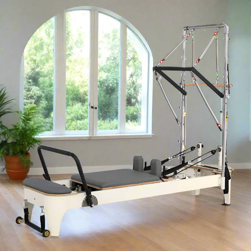 Livara Solid Oak Pilates Reformer + Half Trapeze - Home Studio, 14-Spring System