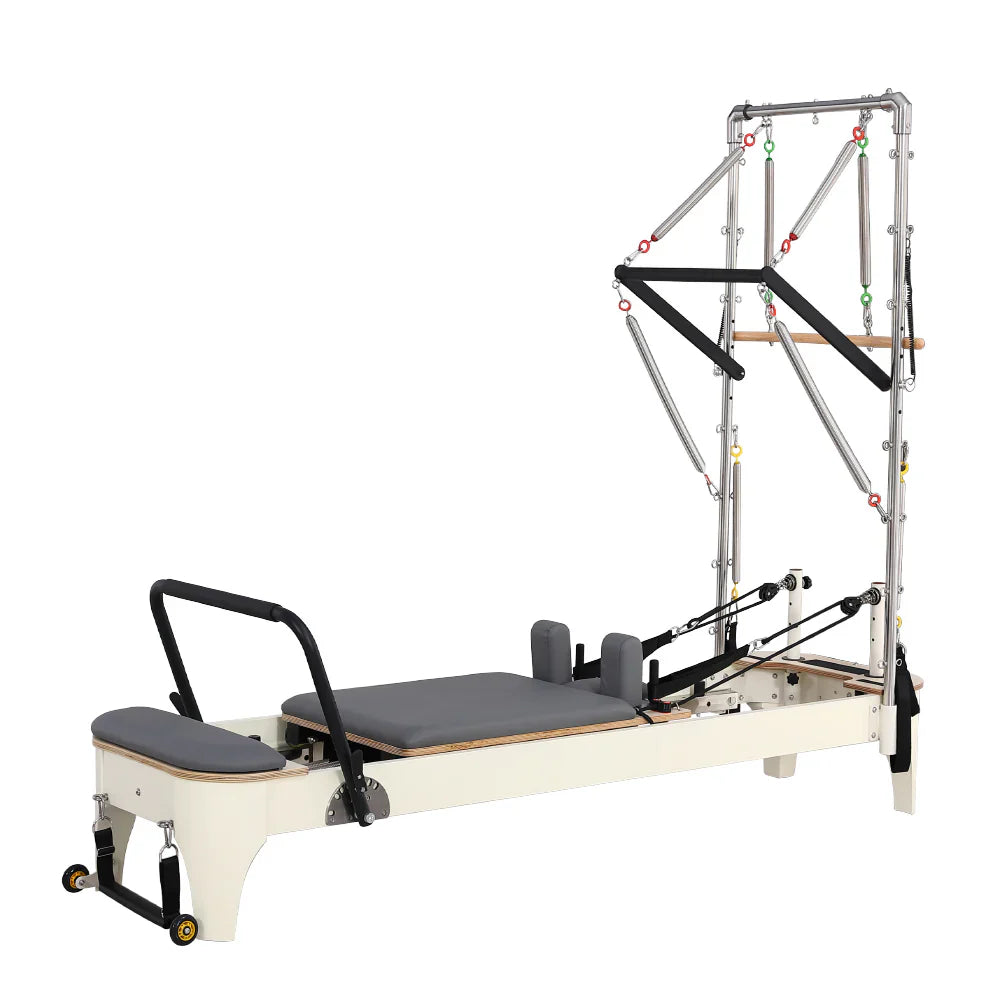 Livara Solid Oak Pilates Reformer + Half Trapeze - Home Studio, 14-Spring System