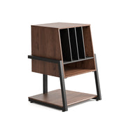 Livara Record Storage Audio Rack - Modern Living Room, Wood and Metal Frame