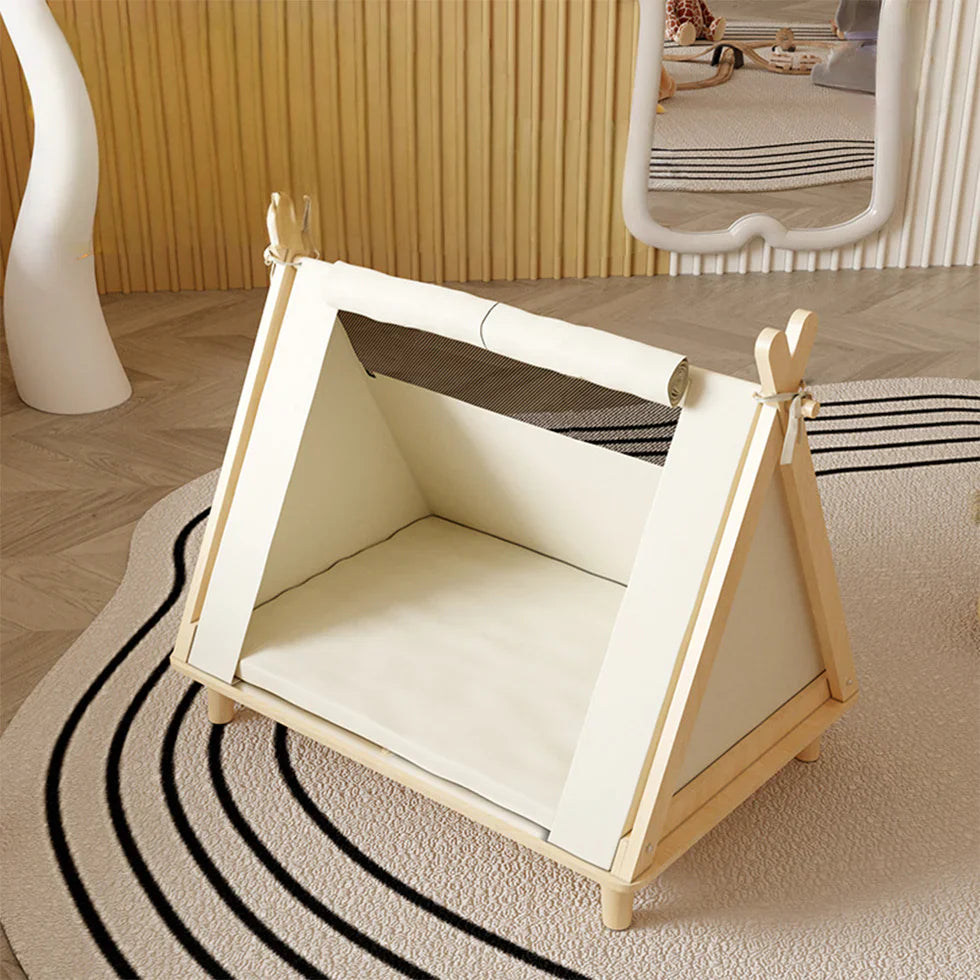 Livara Wood-Frame Pet Tent - Pet Comfort, Breathable Mesh Panels