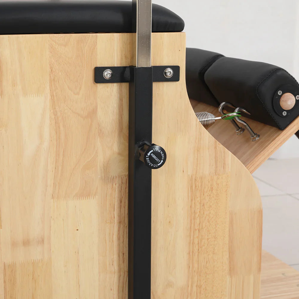 Livara Compact Rubberwood Pilates Wunda Chair - Small-Space Training, Dual Handle