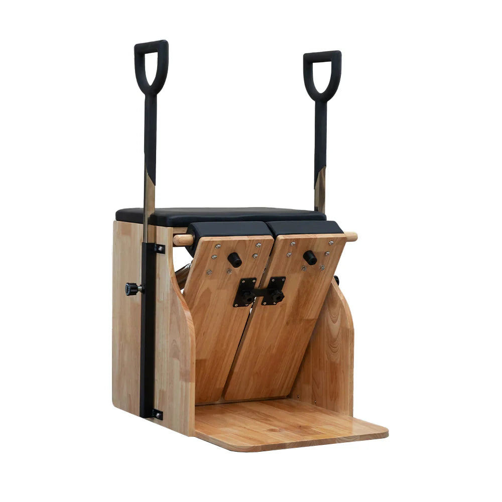 Livara Compact Rubberwood Pilates Wunda Chair - Small-Space Training, Dual Handle